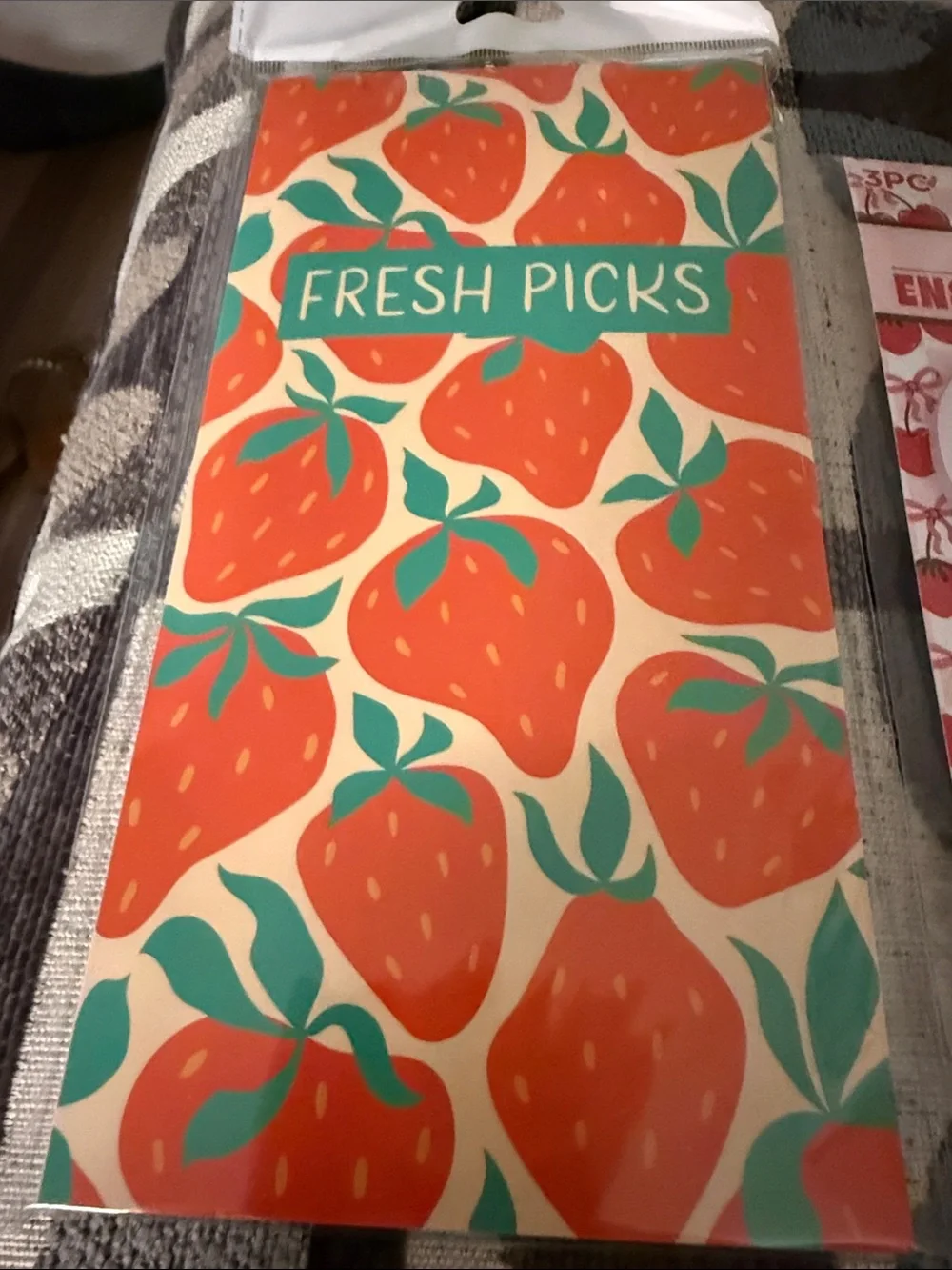 Cute Strawberry & Cherry Sticky Note Set - Pink & Red